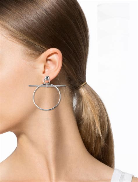 hermes h hoop earrings|hermes leather earrings.